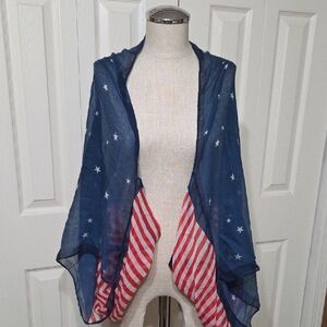 Mossimo Supply Co. Patriotic Stars & Stripes Scarf - Navy Blue, Red, White